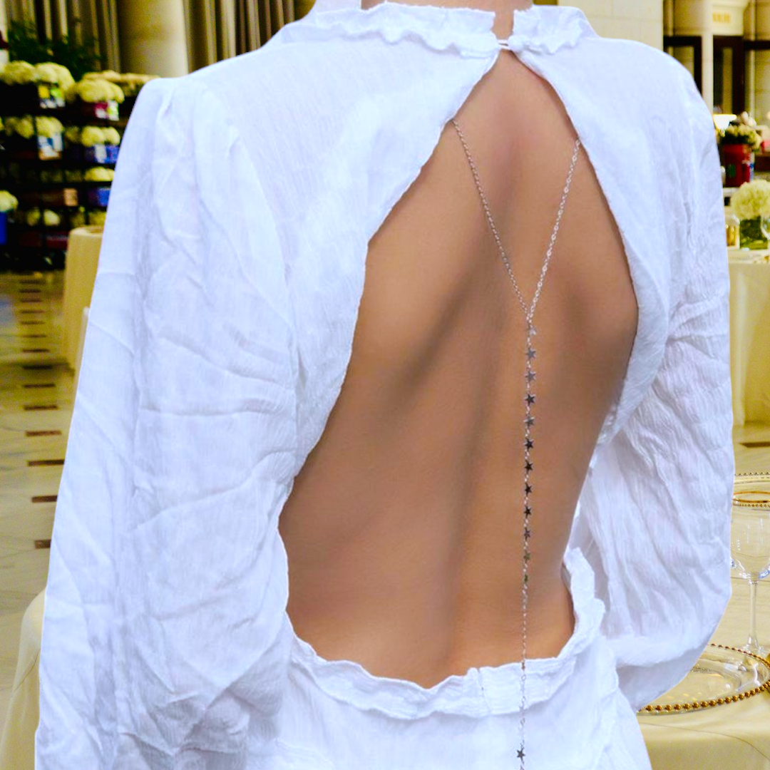 Star Back Summer Body Chain - Bridesmaid Backless Chain - Open Back Ne Katou Jewelry Star Back Summer Body Chain - Bridesmaid Backless Chain - Open Back Ne Katou Jewelry