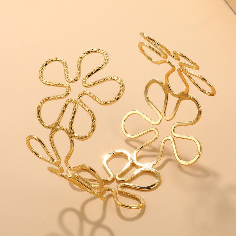 Upper Arm Flower Cuff | Flower Bracelets Silver | Flower Cuff Bracelet | Upper Arm Flower Bracelet