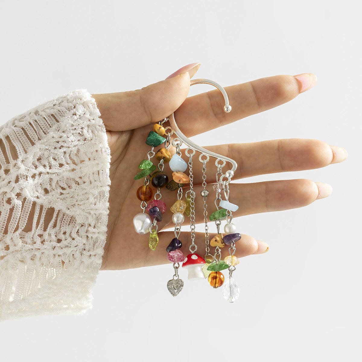 Colorful Drop Earrings - Multi-Color Earrings - Tassel Ear Cuff - 1PC