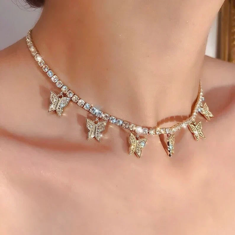 Gold Beautiful Butterfly Necklace | Bridesmaid Gold Necklace | Mother's Day Gift | Valentine Gift | Butterfly Jewelry | Birthday Gift