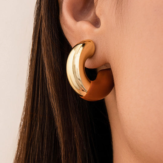 Bold Enamel Hoop Earrings – Chunky Gold & Color-Block Statement Jewelry