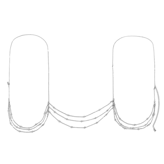 Crystal Rhinestone Shoulder Chain Necklace - Glamorous Body Jewelry