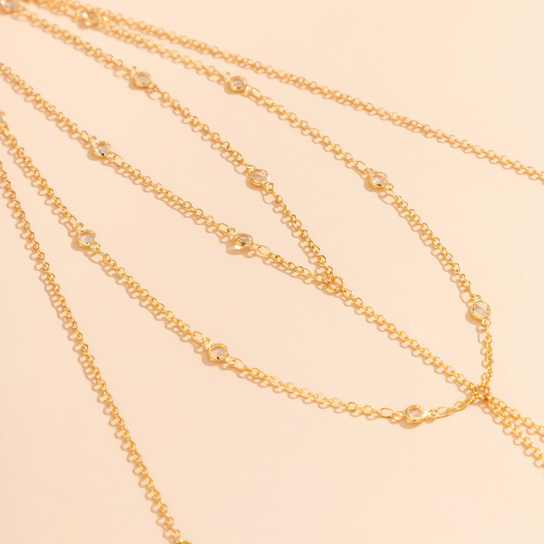 Dainty Gold Body Chain – Minimalist Layered Chest Jewelry for Women