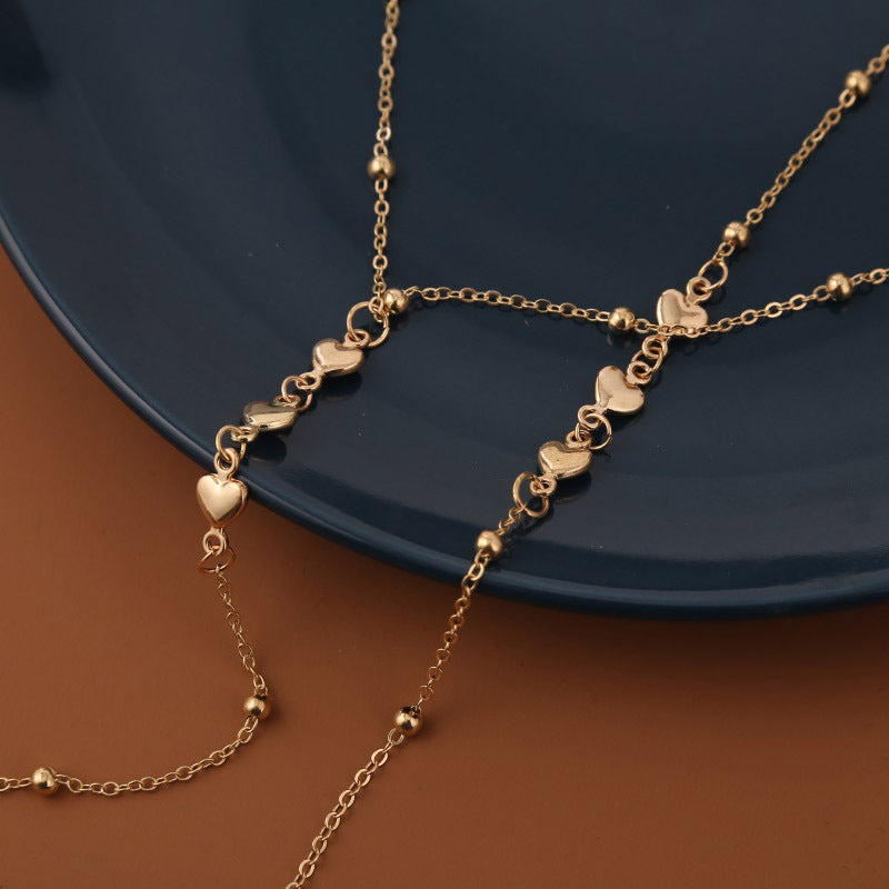 Elegant Gold Lariat Body Chain – Adjustable Back & Front Necklace