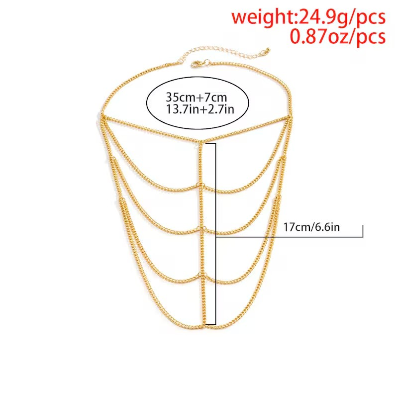 Elegant Multilayered Shoulder Chain - Minimalist Upper Arm Cuff