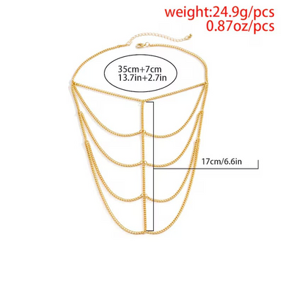 Elegant Multilayered Shoulder Chain - Minimalist Upper Arm Cuff