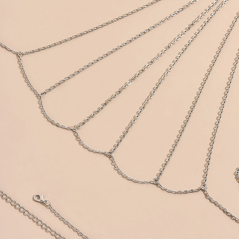 Elegant Stone Body Chain Jewelry Set – Statement Chest & Hand Chain for Women