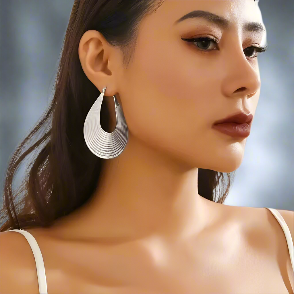 Elegant Textured Gold & Silver Hoop Earrings – Chic Statement Jewelry