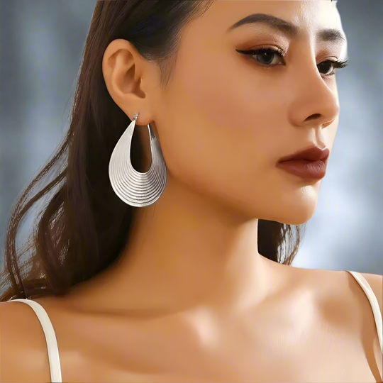 Elegant Textured Gold & Silver Hoop Earrings – Chic Statement Jewelry