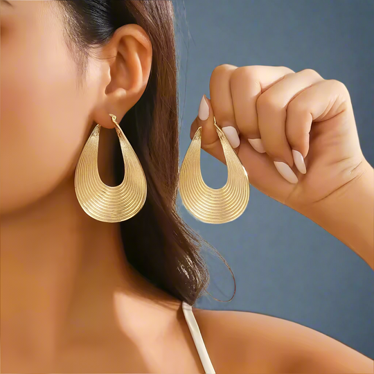 Elegant Textured Gold & Silver Hoop Earrings – Chic Statement Jewelry