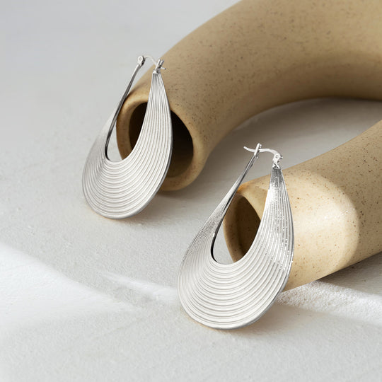 Elegant Textured Gold & Silver Hoop Earrings – Chic Statement Jewelry