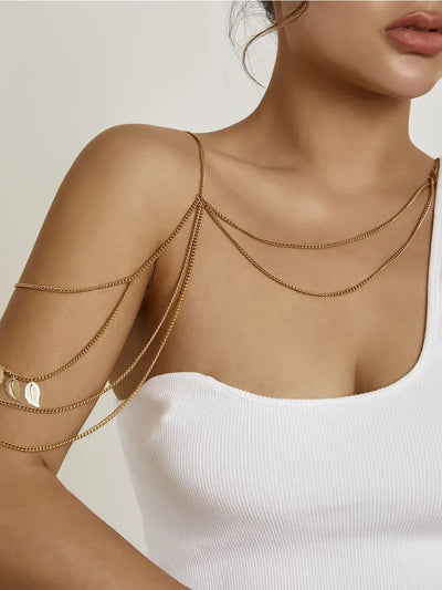 Gold Shoulder Body Chain – Drape Arm Jewelry for Women