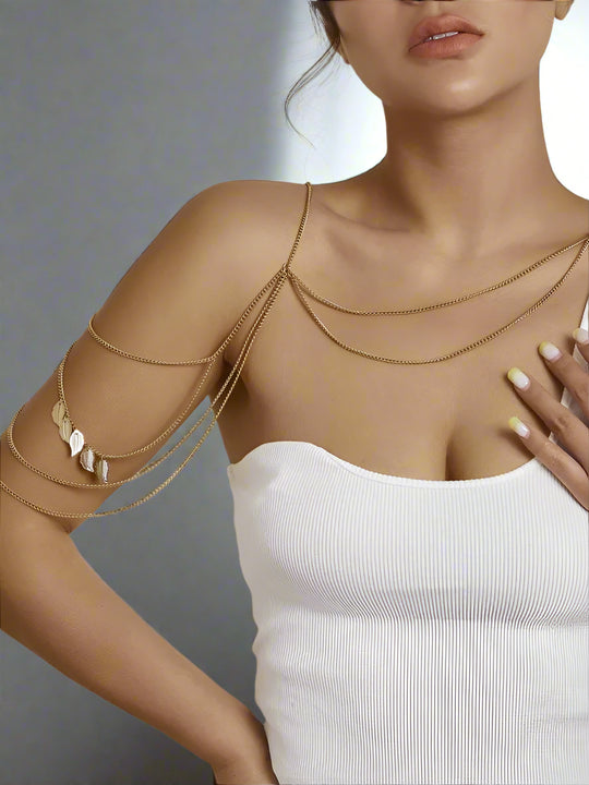 Gold Shoulder Body Chain – Drape Arm Jewelry for Women
