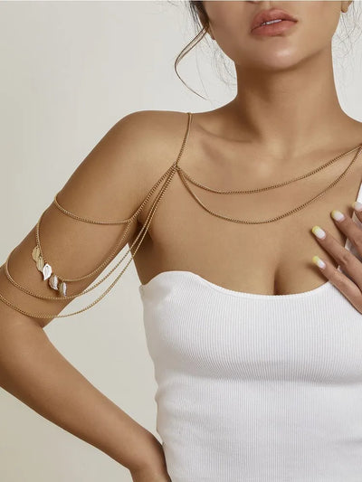 Gold Shoulder Body Chain – Drape Arm Jewelry for Women