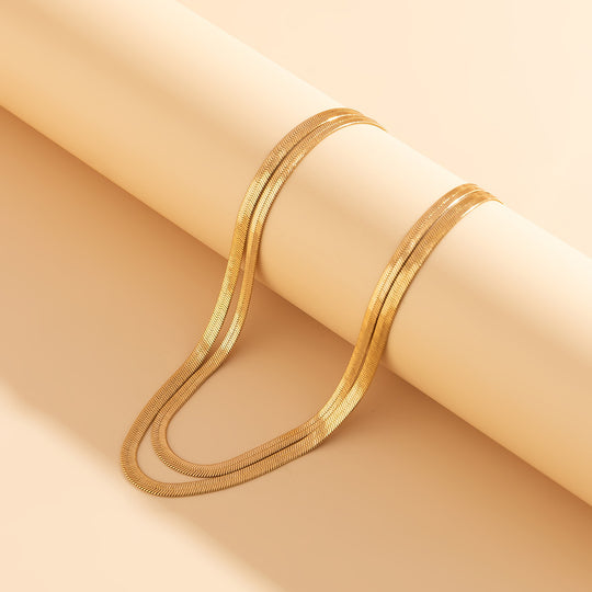 Multi-Layer Chain Choker Necklace – Elegant Gold & Silver Statement Jewelry