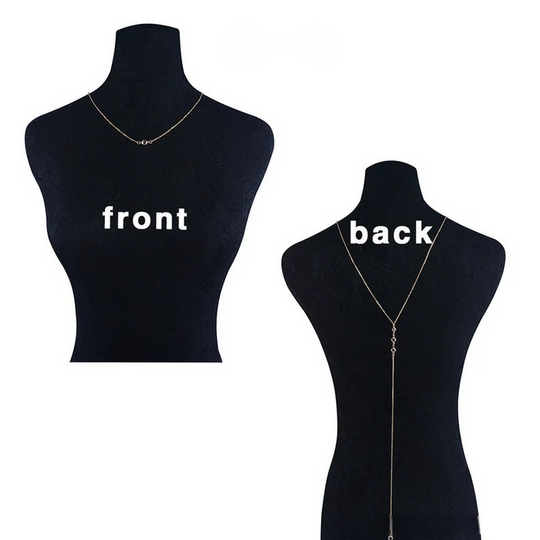 Simple Crystal Back Chain - Open Back Crystal Jewelry - Modern Bride Gift