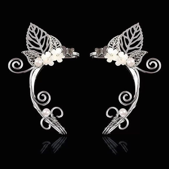 Butterfly Ear Wrap – Single Pearl Charm Floral Wing Ear Cuff