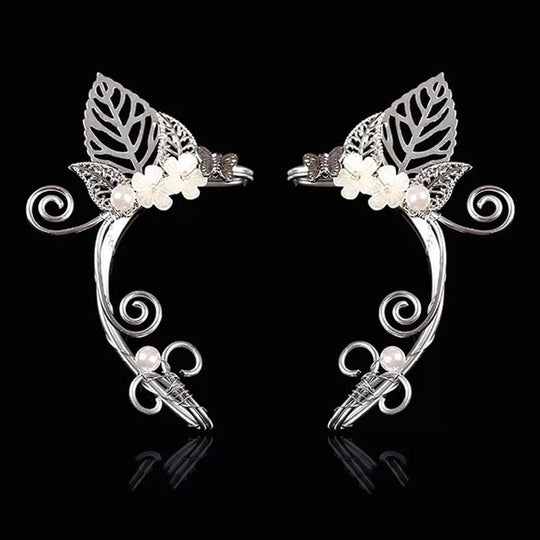 Butterfly Ear Wrap – Single Pearl Charm Floral Wing Ear Cuff