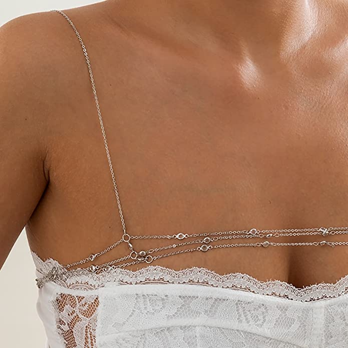 Sexy Shoulder Necklace | Pearl Shoulder Chain | Body Armor Necklace | Off Shoulder Jewelry | Crystal Rhinestone Shoulder Chain Necklace