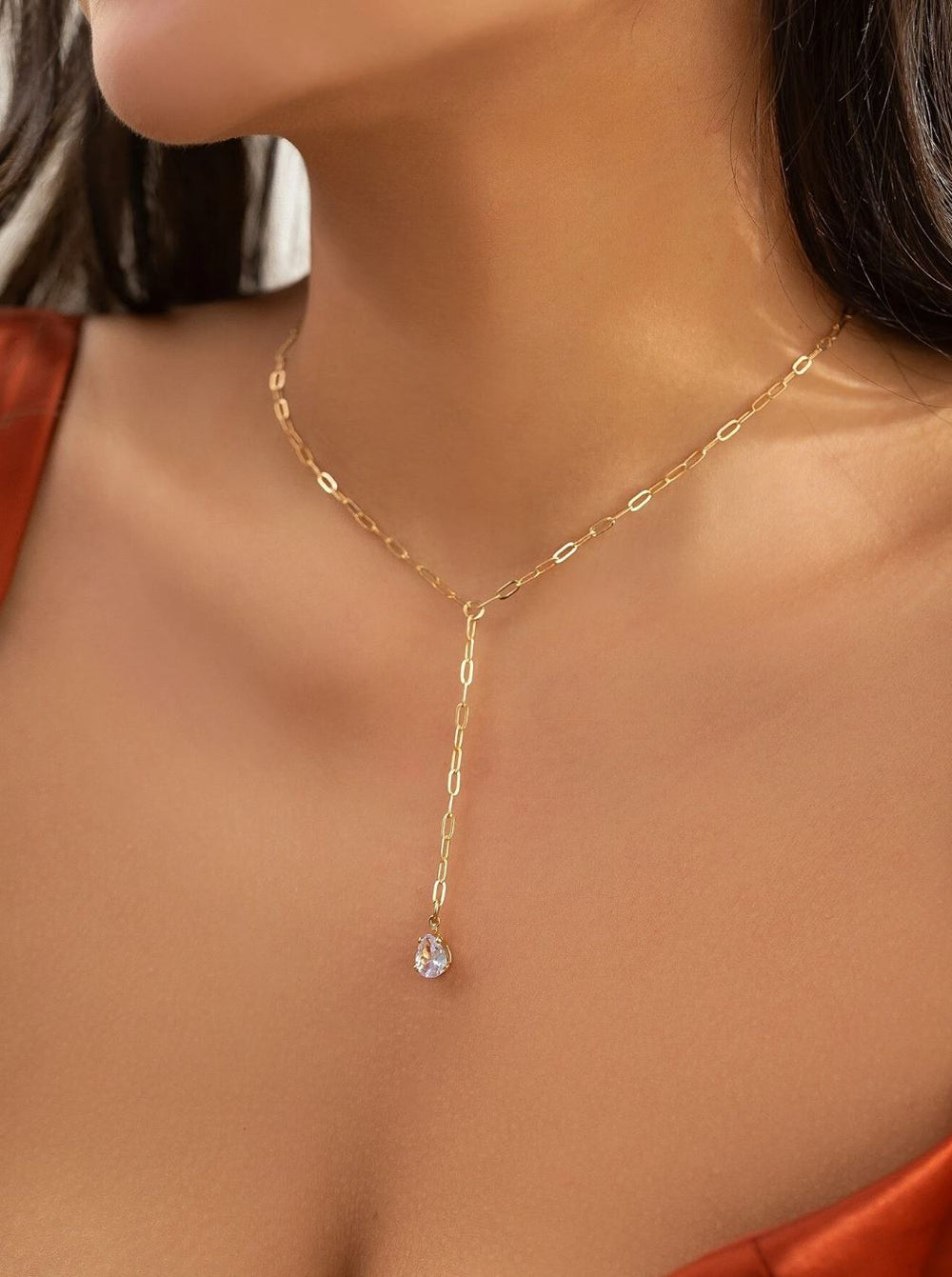 Olivia Necklace - Pearl Pendant Necklace - Lariat Necklace