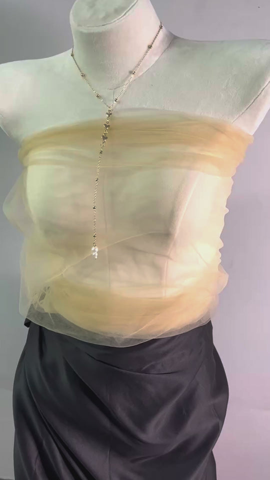 Elegant Gold Lariat Body Chain – Adjustable Back & Front Necklace