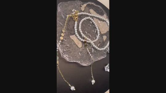 Pearls Bridal Back Necklace - Bridal Backdrop Necklace - Pearl Backdrop Necklace