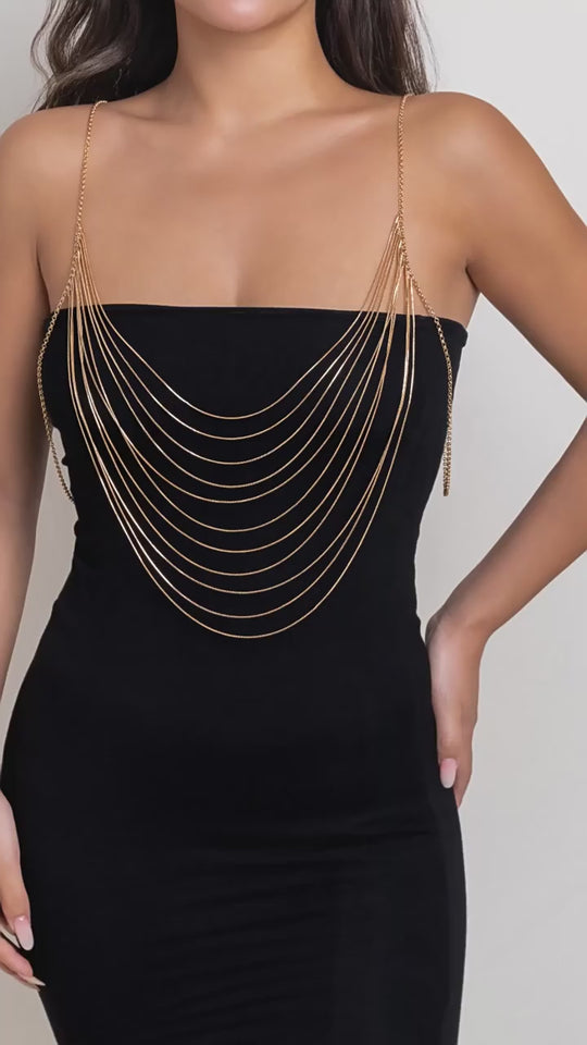 Snakebone Body Chain - Chic Hollow Backless Cable Chain - Multi-Layer Body Chain