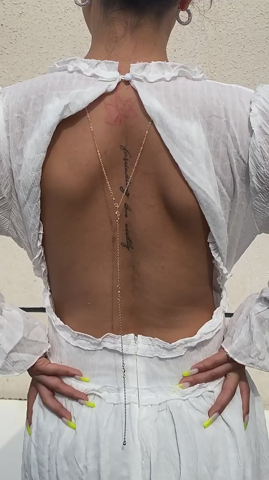 Simple Crystal Back Chain - Open Back Crystal Jewelry - Modern Bride Gift