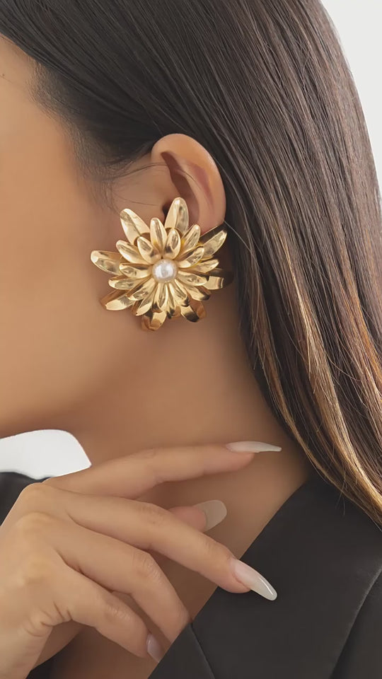 Starburst Earrings – Dangle Pearl Statement Jewelry Gift Set