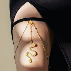 Single Layered Snake Leg Chain | Bikini Body Bridal Jewelry | Layered Leg harness | Bikini Thigh Chains | Body Pendant Snake Leg Chain
