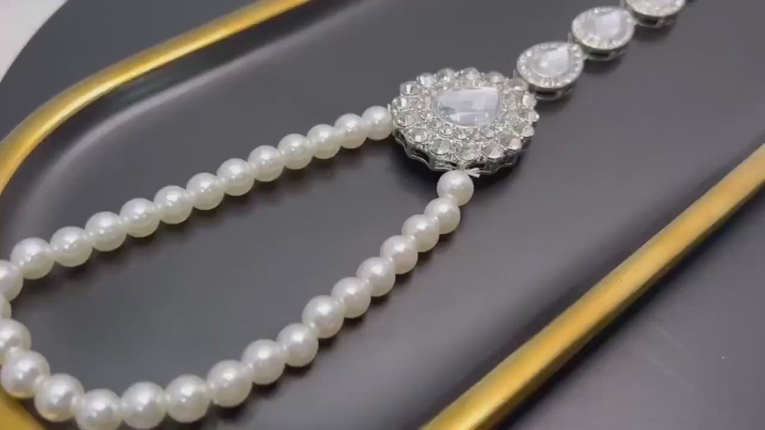 Crystal Pearl Barefoot Sandal - 1pc Only Bridal Beach Jewelry