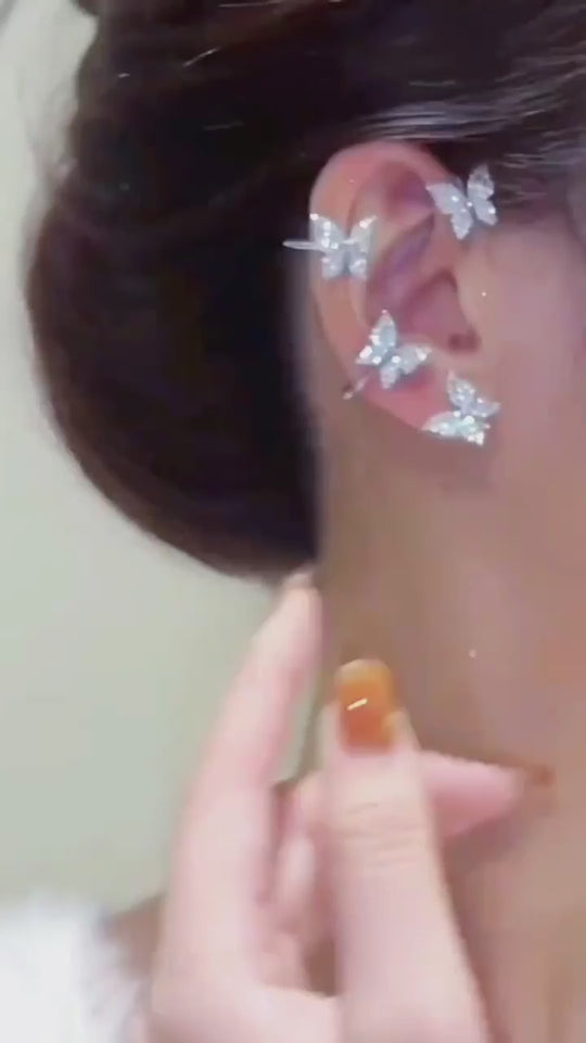 Non-Piercing Ear Cuff Butterfly Earrings - Butterflies Jewelry - Wedding Earrings