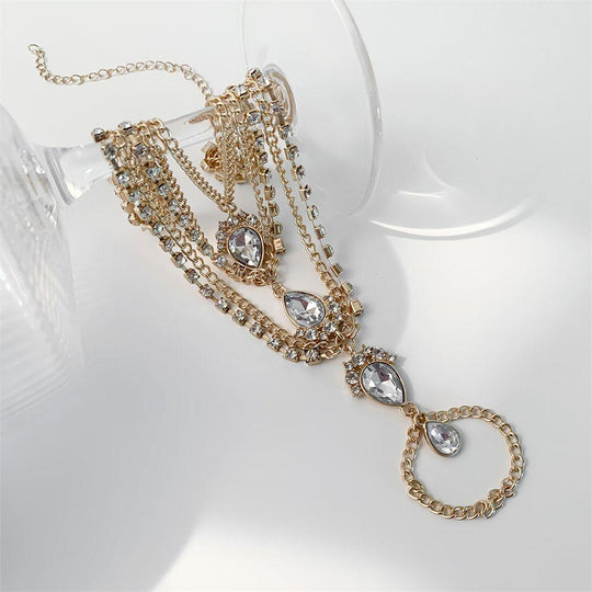 3-Layer Crystal Barefoot Sandal - Single Beach Wedding Piece