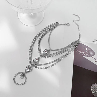 3 Layered Beach wedding barefoot sandals - Footless sandals jewelry - 1X PC