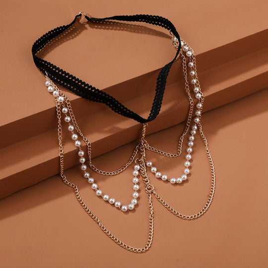 3 Tier Luxe Pearl Leg Chain - Elegant Boho Beach Accessory