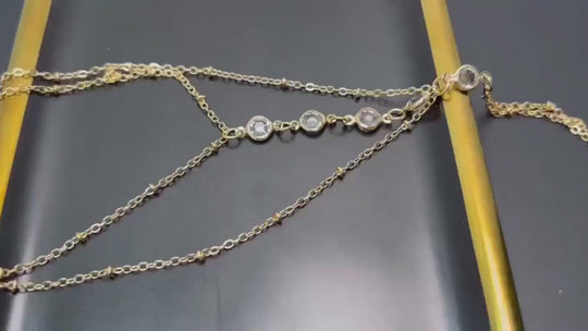 Simple Crystal Barefoot Sandal - Single Bridal Wedding Piece