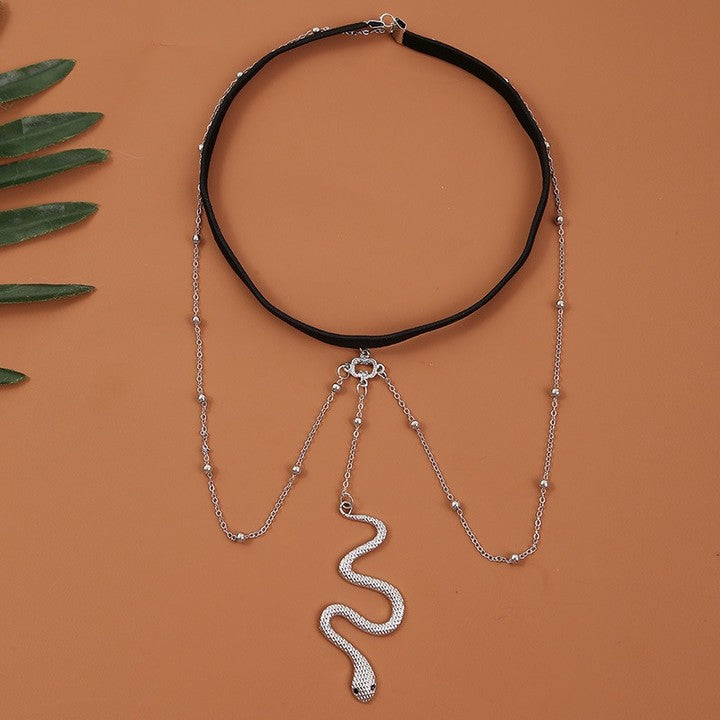 Single Layered Snake Leg Chain - Layered Leg harness - Body Pendant Snake Charm