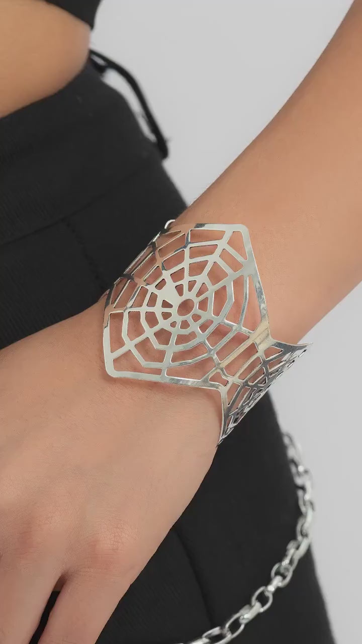 Spider Web Bracelet | Spider Web Bangle | Spiderweb Bracelet | Spider Web Cuff Bracelet | Spiderweb Armband