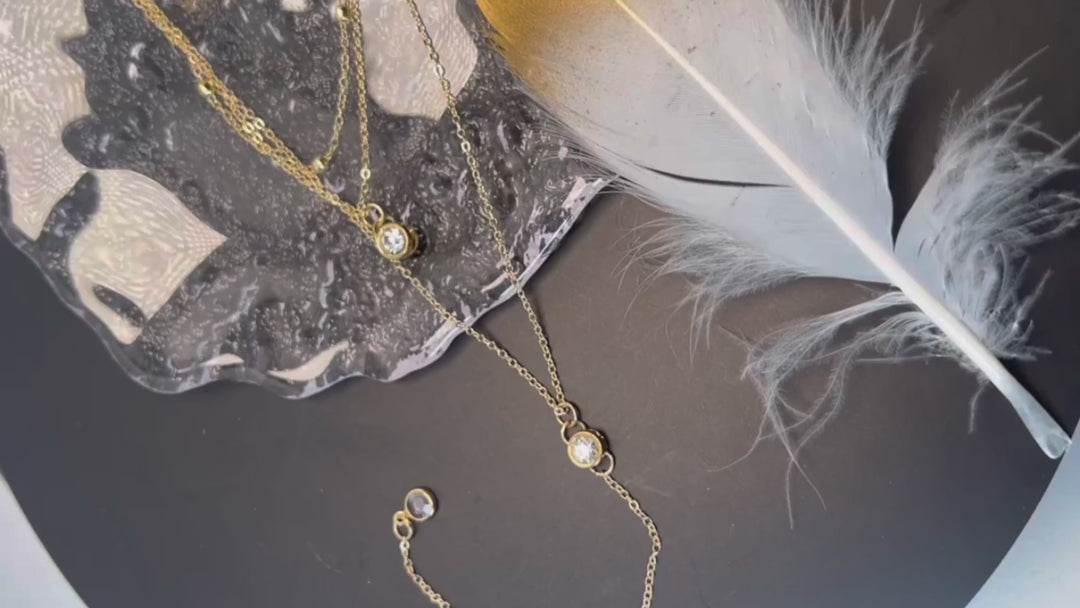 Double Strand Y Necklace - Layered  Panacea Peach Pendant Necklace