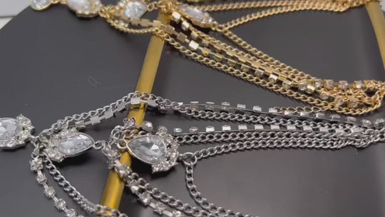 3-Layer Crystal Barefoot Sandal - Single Beach Wedding Piece