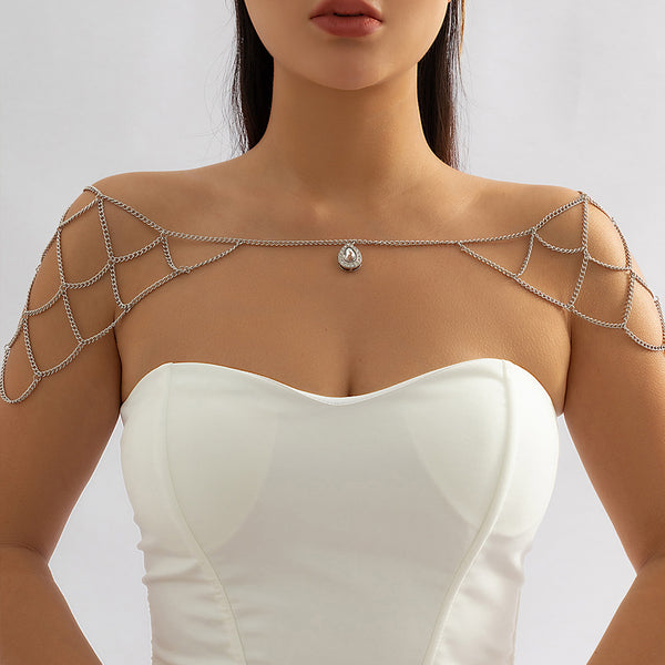 Accentuating Shoulder Chains | Bridal Shoulder Necklace | Crystal Shoulder Chain | Wing Shoulder Body Chain
