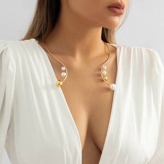 Multi-Ball Pearl Choker Necklace – Elegant Statement Jewelry