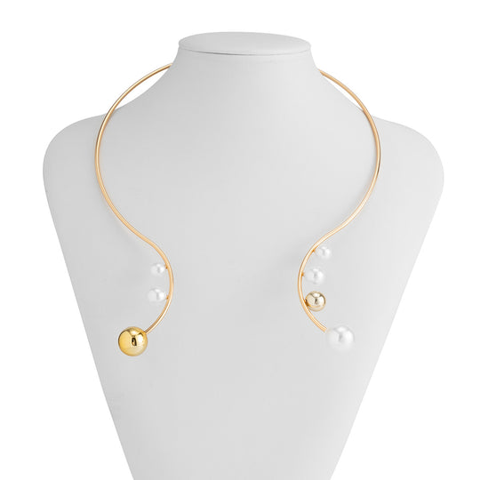 Multi-Ball Pearl Choker Necklace – Elegant Statement Jewelry