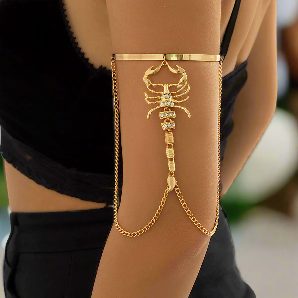 Bold Scorpion Arm Cuff - Statement Upper Arm Bracelet