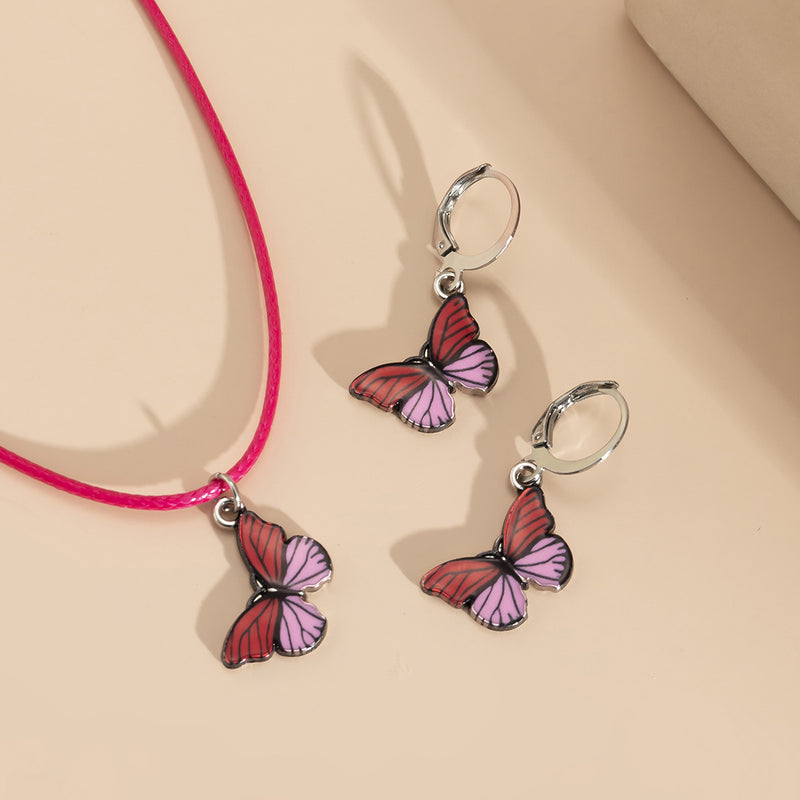 Butterfly Necklace And Earrings Set | Butterfly Jewelry Set | Butterfly Necklace Set | Butterflies Pendant