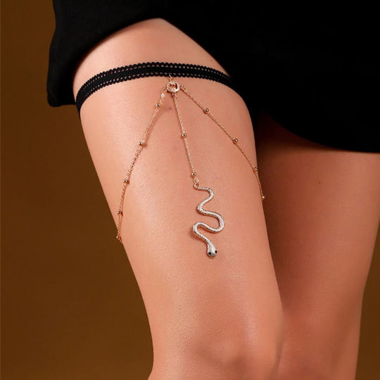 Convertible Snake Charm Chain - Dual-Wear Thigh & Neck Accessory