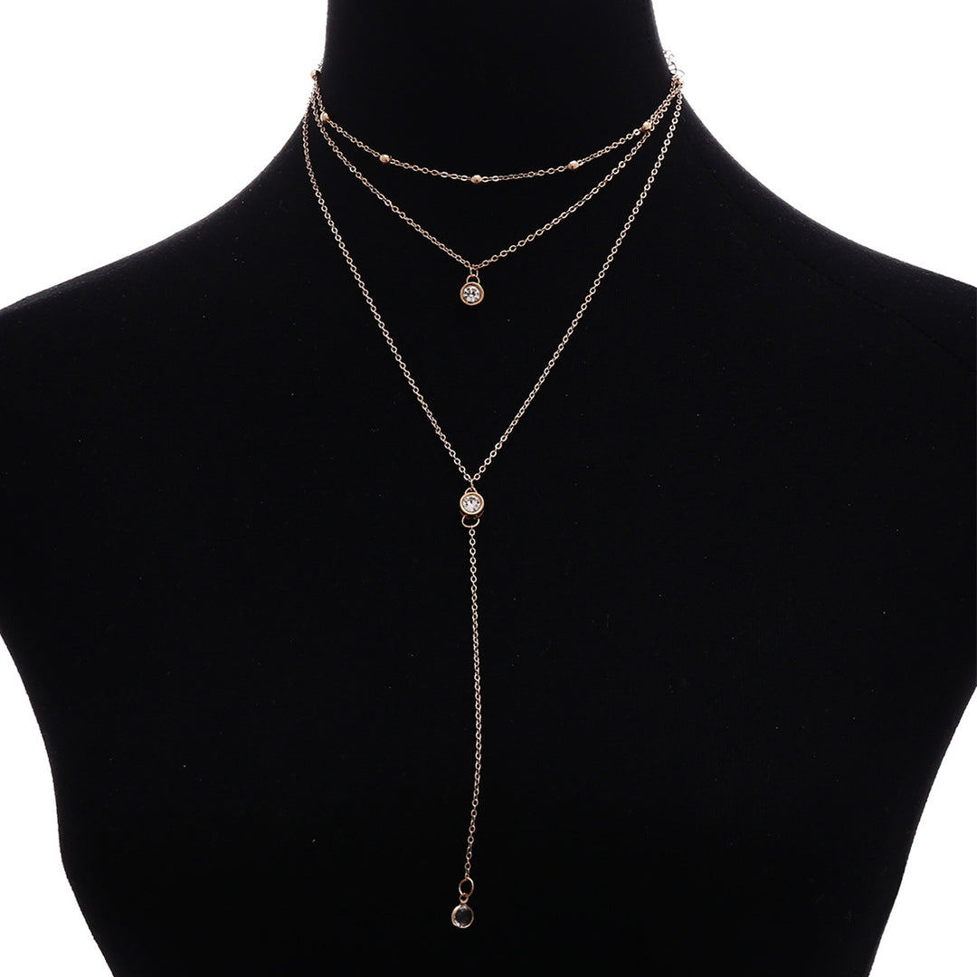 Double Strand Y Necklace - Layered  Panacea Peach Pendant Necklace