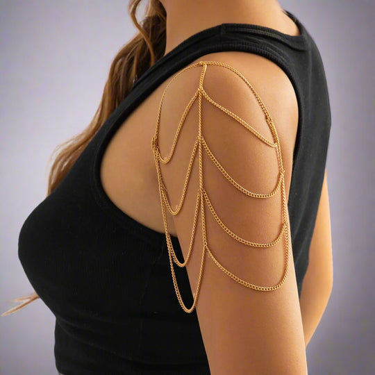 Elegant Multilayered Shoulder Chain - Minimalist Upper Arm Cuff