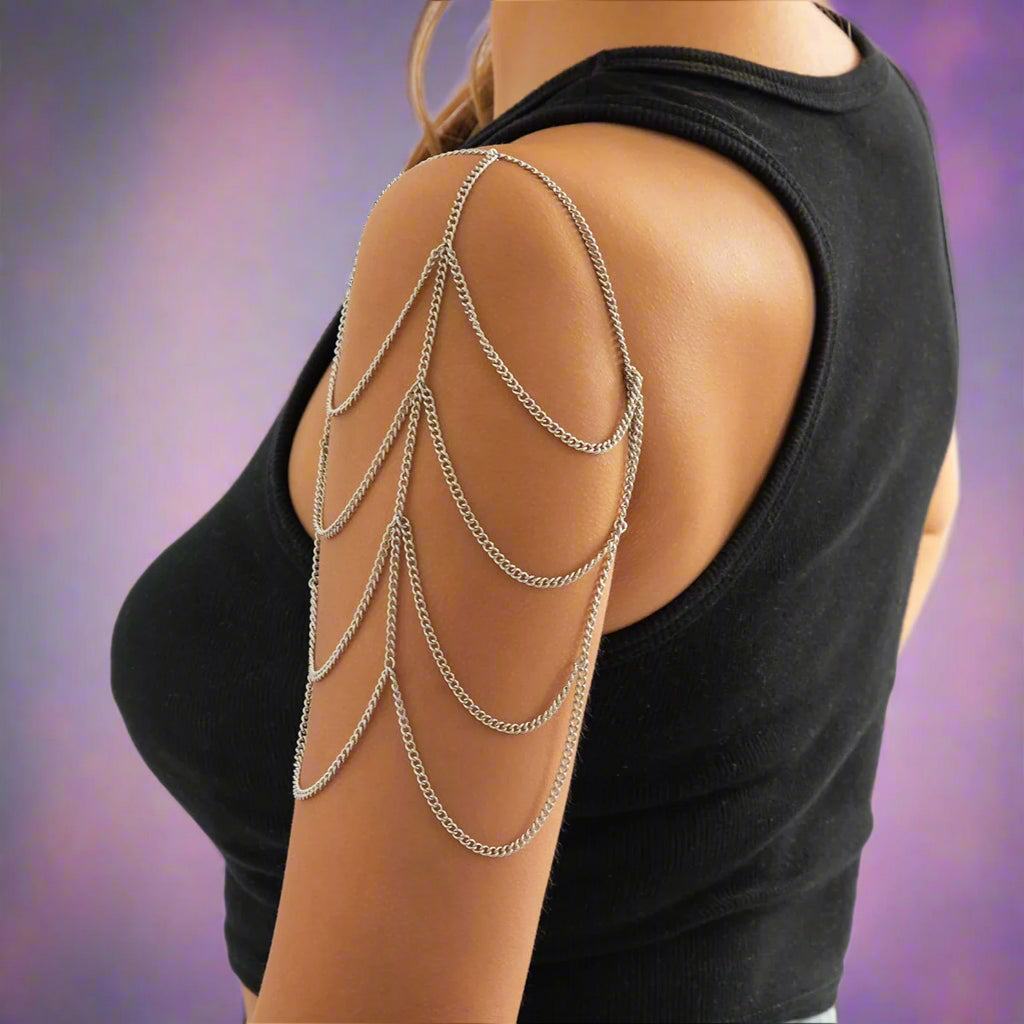 Elegant Multilayered Shoulder Chain - Minimalist Upper Arm Cuff