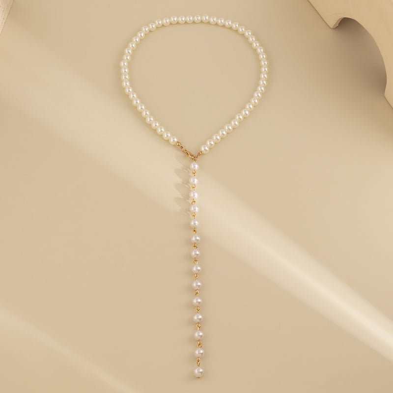 Pearl Y Necklace | Pearl Lariat Necklace | Pearl Y Chain | Pearl Lariat Y Necklaces | Pearl Necklaces | Faux Pearl
